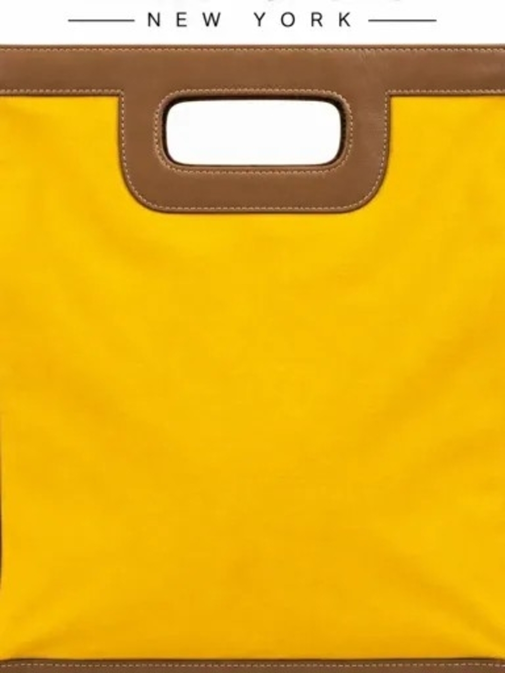 Yellow Canvas Merina CarryonTote Bag with Brown Trim